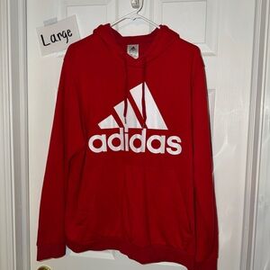 Adidas Bold Red Hoodie with White Logo